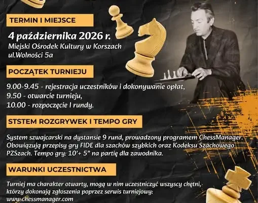 V Turniej Szachowy w Korszach – zapisy do 1 października
