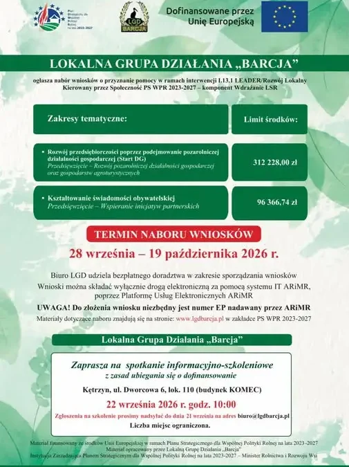 Nowe nabory wniosków w LGD. Spotkanie informacyjne w Kętrzynie