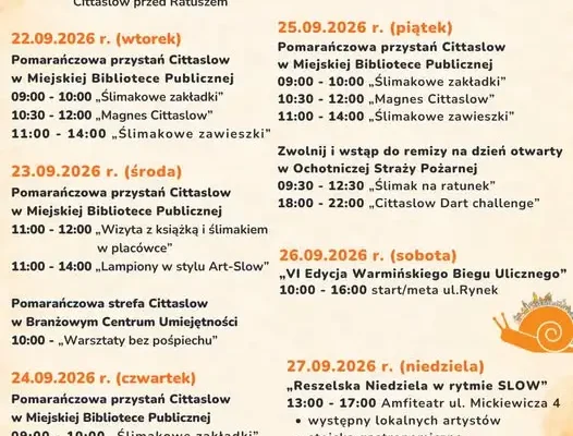Tydzień Cittaslow w Reszlu – sprawdź program wydarzeń 21–27 września 2026