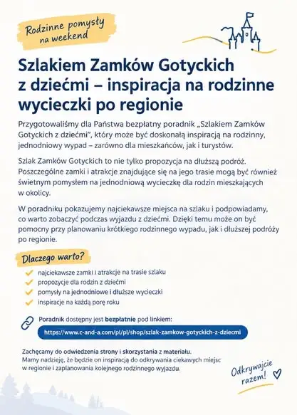 Szlakiem Zamków Gotyckich z dziećmi – bezpłatny poradnik na rodzinną wycieczkę