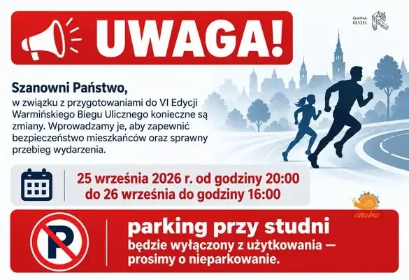 Reszel: VI Warmiński Bieg Uliczny zmieni organizację ruchu 25–26 września