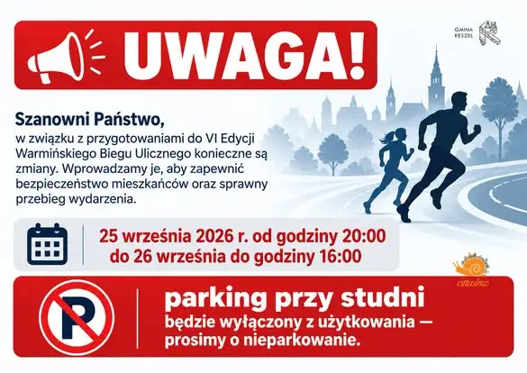 Reszel: VI Warmiński Bieg Uliczny zmieni organizację ruchu 25–26 września