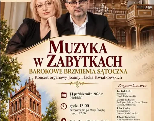 Barokowe brzmienia w Sątocznie – koncert organowy w zabytkowym kościele