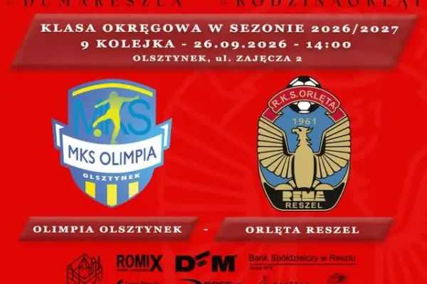 Orlęta Reszel zagrają dziś w Olsztynku z Olimpią w 9. kolejce klasy okręgowej