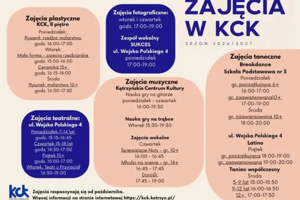 Kętrzyn: Rusza nowy sezon zajęć w Kętrzyńskim Centrum Kultury