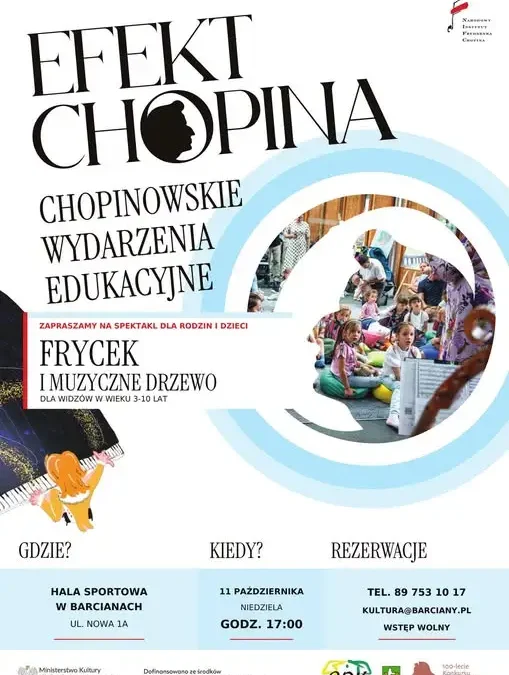 Chopin w Barcianach: „Frycek i muzyczne drzewo” – rodzinny spektakl już w niedzielę