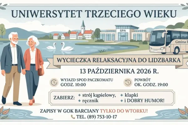 UTW Barciany zaprasza seniorów na wycieczkę do Lidzbarka Warmińskiego