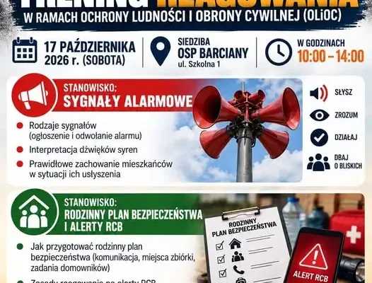 Gmina Barciany zaprasza na trening reagowania w sytuacjach kryzysowych