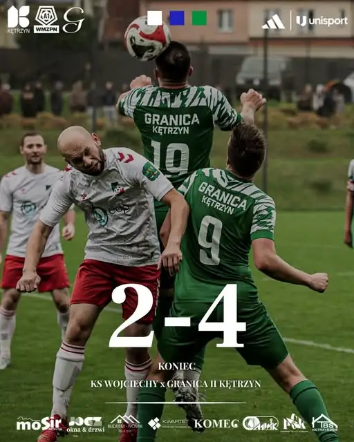 Granica II Kętrzyn wygrywa 4:2 w Wojciechach i pnie się w tabeli A-klasy