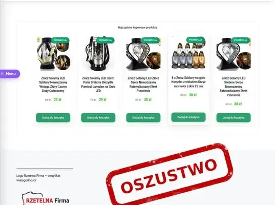 Fałszywe sklepy ze zniczami. CERT Polska ostrzega przed oszustami