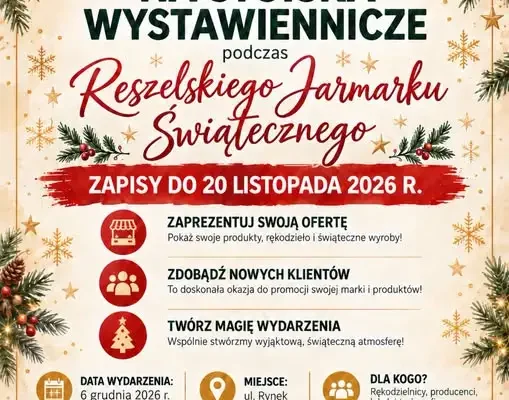 Reszel zaprasza wystawców na Jarmark Świąteczny 2026 – zapisy do 20 listopada