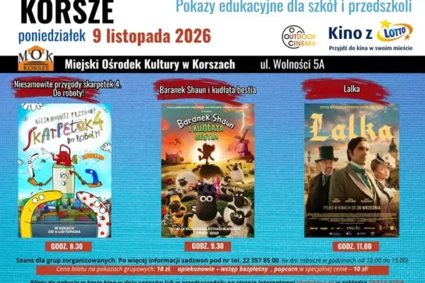 Kino Objazdowe zawita do Korsz – seanse dla przedszkoli i szkół już 9 listopada