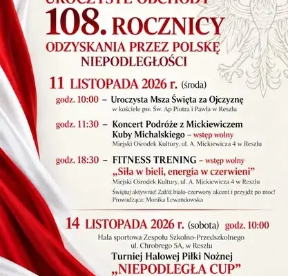 Reszel i Święta Lipka zapraszają na 108. rocznicę odzyskania niepodległości
