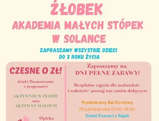 Żłobek w Solance prowadzi rekrutację i zaprasza na dni otwarte
